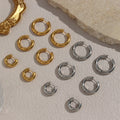 Dreamshow Hot Sale Minimalist Circle 18k Gold Plated Earrings Wholesale Stainless Steel Thick Hoop Earring
