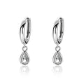 Fashion Earrings 925 Sterling Silver Jewelry Zircon Earrings Jewelry Water Drop Hoop Earrings for Women