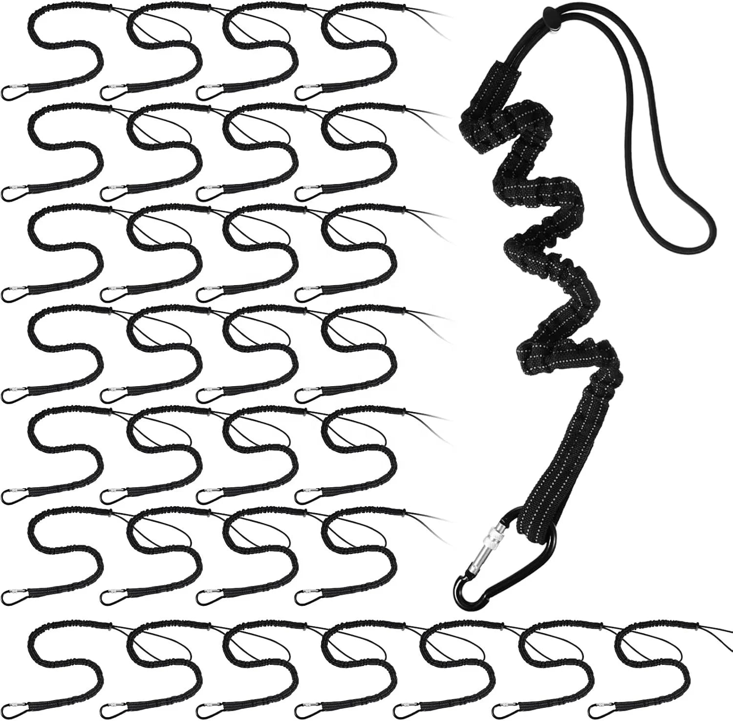 Nylon Tool Lanyard with Buckle Strap Bungee Tool Lanyard Retractable Bungee Cord Tool
