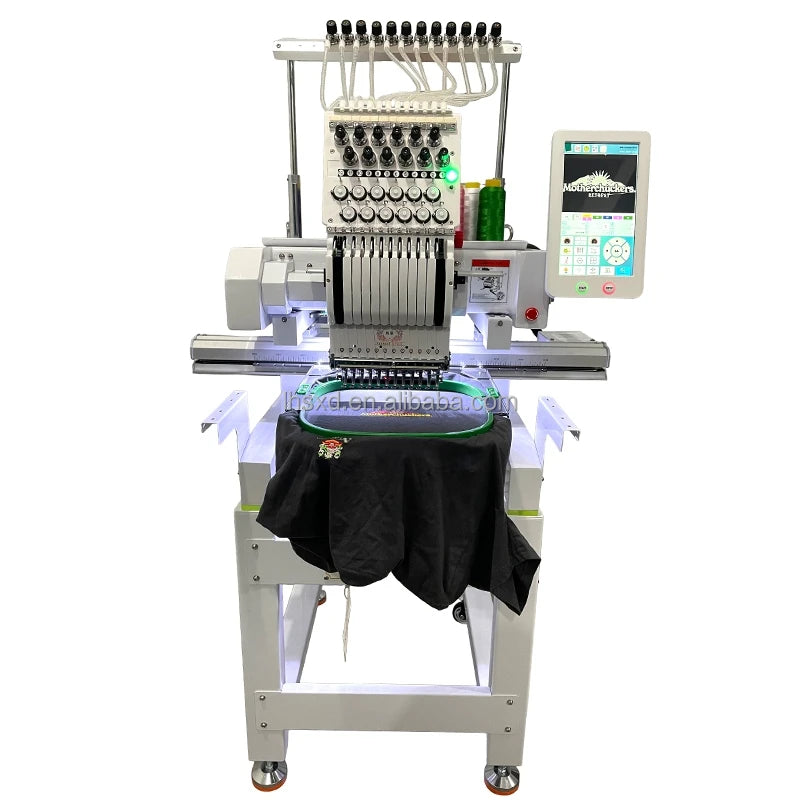 Xingdian Embroidery Machine 1 Head 12 Needles 3D Flat Cap T-Shirt Hat Industrial Embroidery Machine