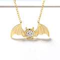 18k Real Gold Jewelry Pawnable Natural Diamond Bat Pendant Best Friend Necklaces