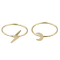14K Gold Filled Jewelry Flashlight Ring Moon Simple Stacking Finger Ring