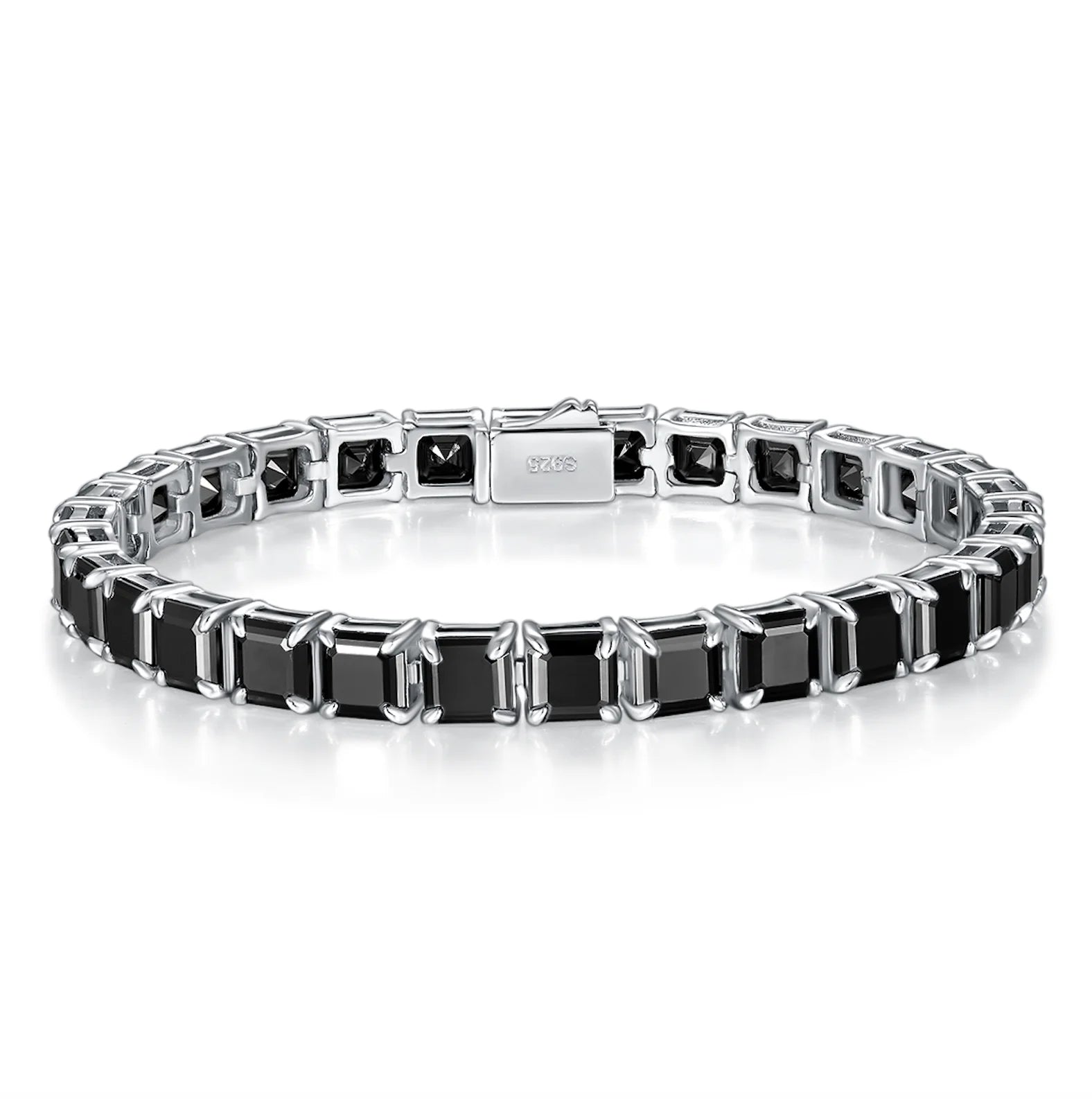 Man Bracelet Factory Customs Pass Diamond Tester Asscher Cut Man Tennis Black Moissanite Chain
