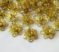 12mm Brass Flower Assembled Floral Filigree Jewelry Finding Supplies