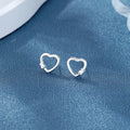 Sophisticated Heart 925 Sterling Silver Women'S Stud Earrings With Cubic Zirconia for Wholesale Collections 925 Silver Earrings