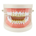 Wholesale Hip Hop Brass 18k Gold Plated Raindrops Teeth Grillz Copper Teeth for Men Rapper Jewelry