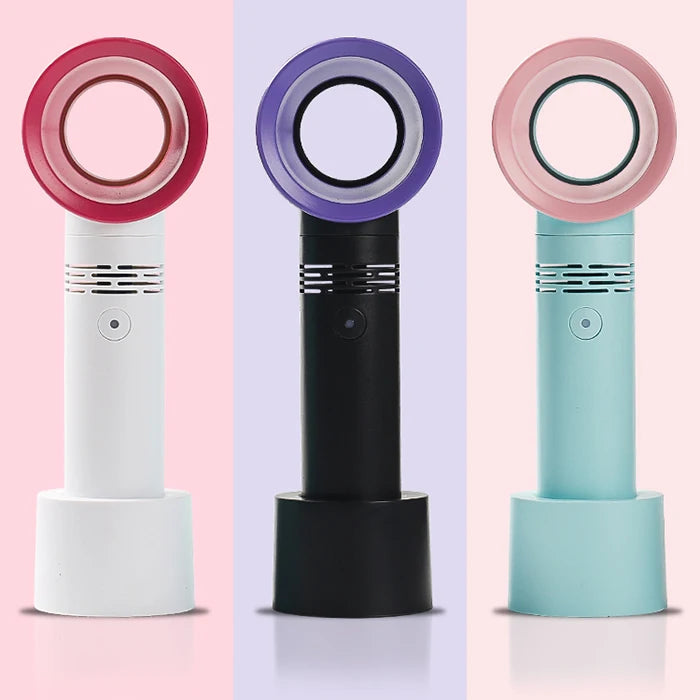 Wholesale Portable Handheld Slient Bladeless Mini Hand Fan Low Noise 1200Mah Handheld Mini Cooler With 3 Speed Level Near You
