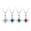JS01O Abiding Shield Long Lasting White Gold Plating Jewelry Simple Design 1 Carat Ruby Moissanite Necklace