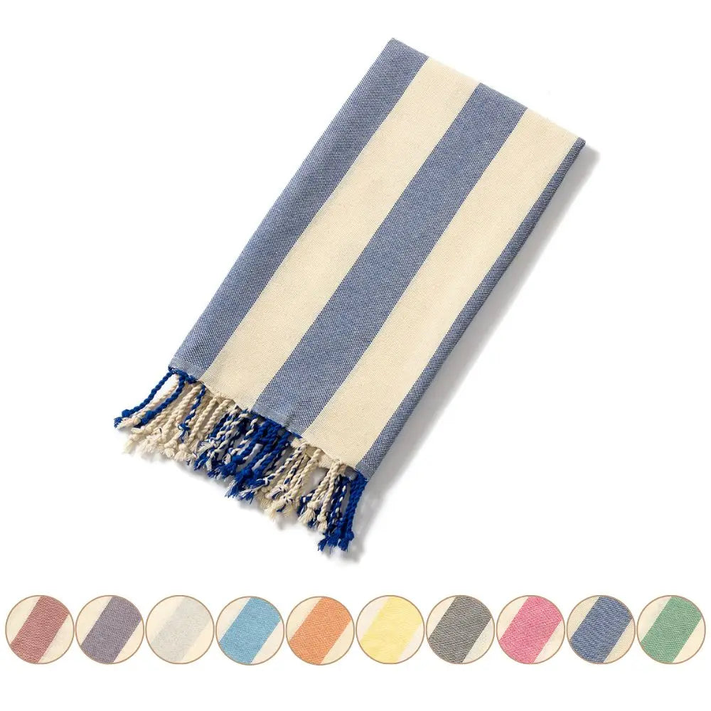 Modern Style Lightweight 100% Cotton Antimicrobial Eco-Friendly Striped Peshtemal Comfortable Turkish Beach Towel Customizable