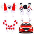 Christmas Car Decorations Candy Cane Antler Nose Auto Decor Xmas Vehicle Costume Window Antlers Santa Hat with Smiling Face