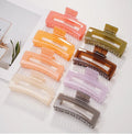 RARA 13.0cm PC Plastic Hair Accessories Thickened Jelly Color Hair Claws Durable Plastic Rectangle Hair Claw Clips Wholesale