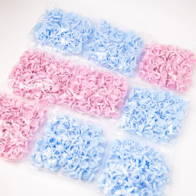 Wholesale 100Pcs/pack Disposable Eyelash Glue Fan Cup Rings Eyelash Extension Heart Glue Ring