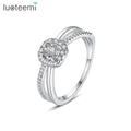 LUOTEEMI Promise Woman Finger Fashion Dainty Korean Trendy Luxury Eternity Jewelry Engagement Diamond Ring