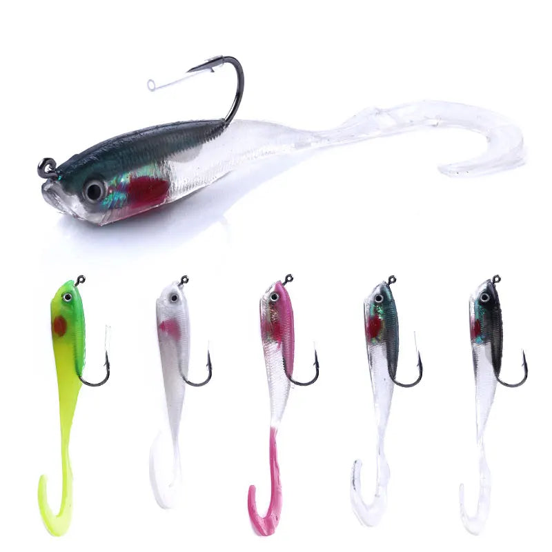NEWUP 5pcs/bag Saltwater freshwater Soft Fishing Lure Artificial Sea Bass Fishing Lure