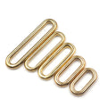 Brass Luggage Hardware Oval Buckle Molded Cast Adjustable Loop Ring Strong Bag Hanger Strap Keeper