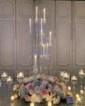 American Popular Sale 10 Heads Gold Candelabra Table Centerpiece Wedding Centre Table Decorations Candle Sticks