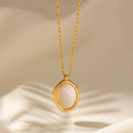 Classy Dainty Figaro Oval Stacking Shell Metal Charm 18K Gold Plated Fashion Pendant Chains Jewelry Necklaces Unisex Gifts