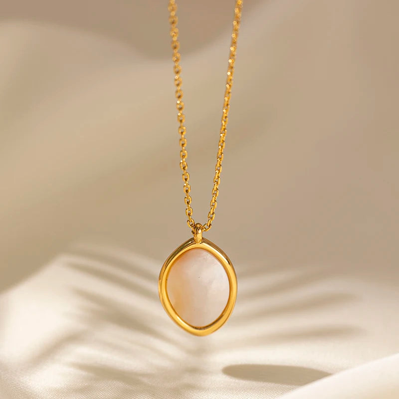 Classy Dainty Figaro Oval Stacking Shell Metal Charm 18K Gold Plated Fashion Pendant Chains Jewelry Necklaces Unisex Gifts