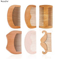 Wanmei Custom Logo Barber Beard Comb Manufacturer Wide Tooth Anti Static Double Sided Sandalwood Wooden Beard Comb
