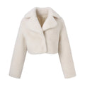 Custom Fashion Turn Down Collar Fur Coat Winter Cropped Teddy Coats Women