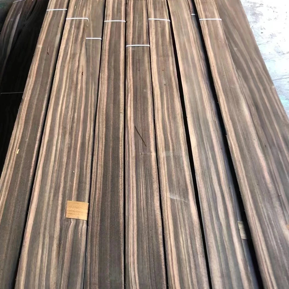 Factory Price AA Grade Natural Ebony Veneers Plywood Black Ebony Wood Veneers 0.25mm 0.45mm for Furniture Flooring