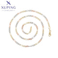 X000924732 Xuping Jewelry Gold Plated Ping Nose Tricolor Simple Minimalist Figaro Link Chain Necklace for Men