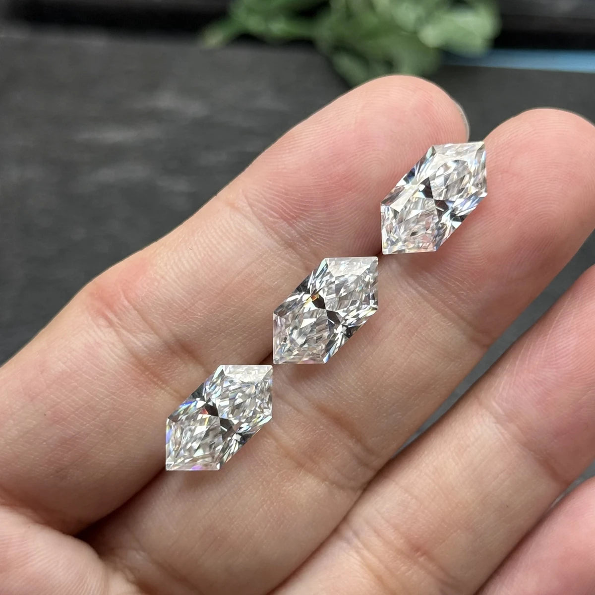 8x16mm 5 Carat Hexagon Shape White D VVS1 Lab Created Moissanite Gemstones