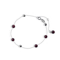Pretty Delicate Bracelet with Garnet and Silver Beads Refined Garnet Beads Minimal Bracelet