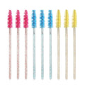 50pcs Disposable Brush Crystal Eyelash/Eyebrow Makeup Brush Diamond Handle Mascara Wands Eyelash Extension Tool