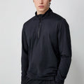 Custom Men's Half Zip Mock Neck 91% Polyester 9% Elastane Moisture Wicking Golf Sweater