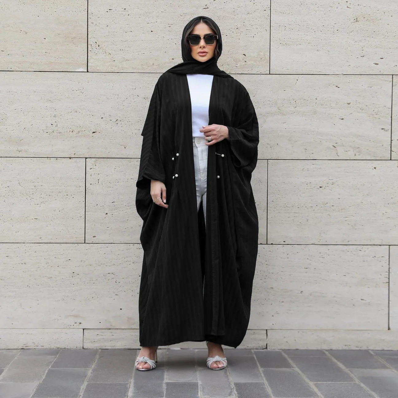 2024 Kimono Winter Coat Saudi Wholesale Modest Open Muslim Dress Simple Dubai Ethnic Islamic Clothing Women Fashion Abaya
