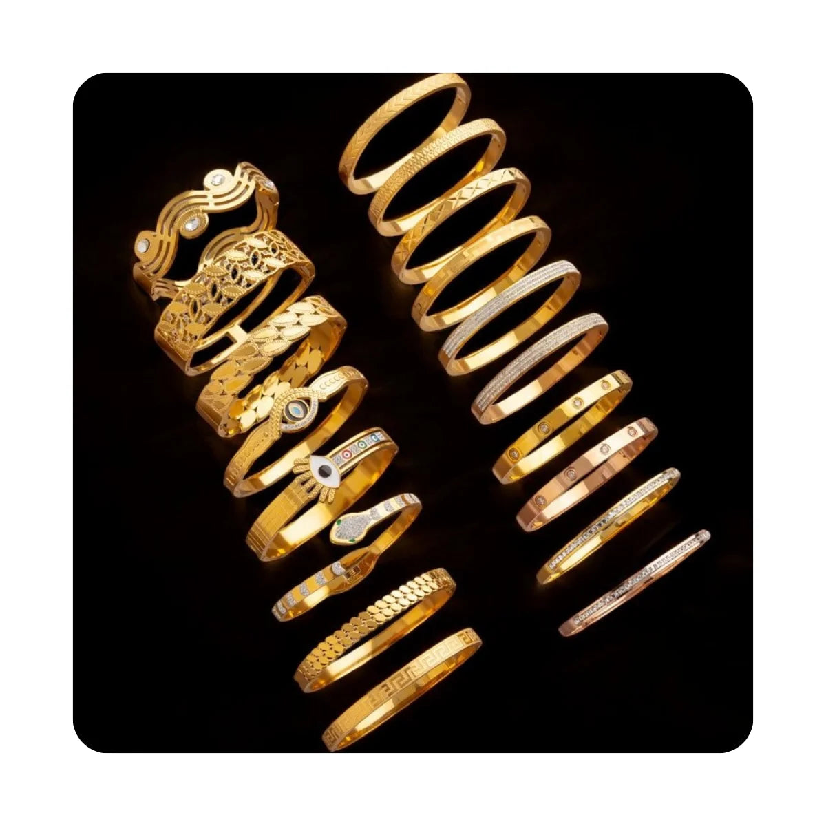 Zirconia  Jewelry Snake Turkish Evil Fashion Wholesale  Cubic Hot Love Stainless Steel 18k Gold Hypoallergenic Bangles for Women
