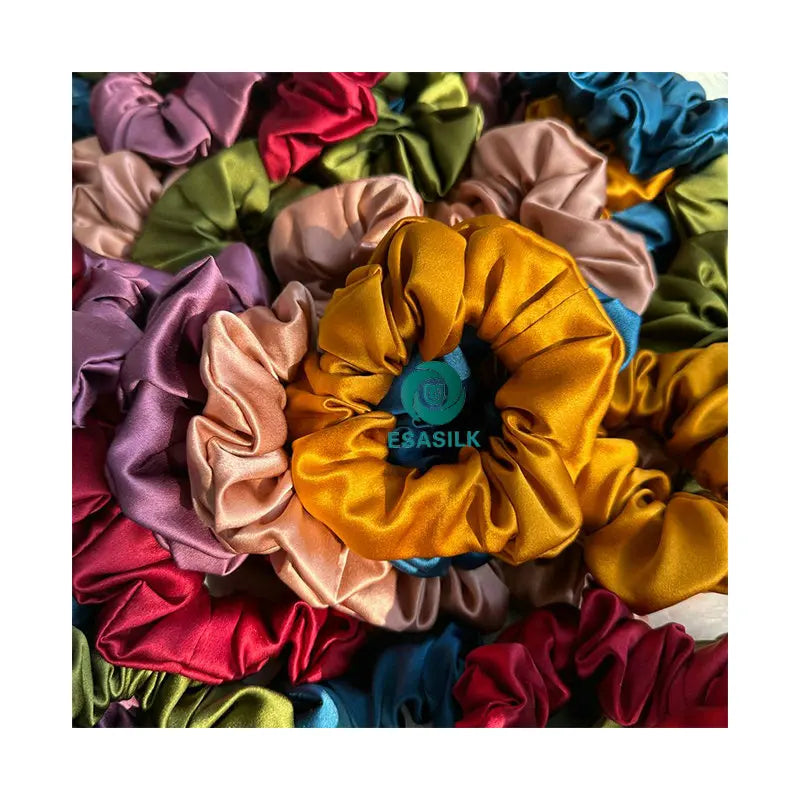 New Arrival 100% Silk Hair Accessories 16mm Elastic Hair Bands Scrunchies Ponytail Holder Rubber Bands Hair Ties Collection