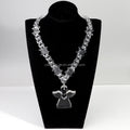 Unique Fashionable Transparent Acrylic Pendant Necklace Couple Jewelry Punk Link Chain Personalized Angel Heart Necklace 2025