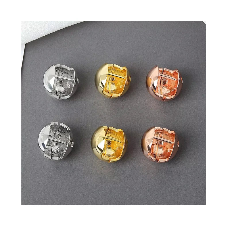 European Style Punk Fashion Geometric Metal Big Ball Round Earrings for Women