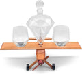 Whiskey Decanter Airplane Globe Set with 2 World Whisky Glasses for Liquor Bourbon Vodka