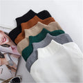 Autumn Half Turtleneck Sweater Ladies Pullover Long Sleeve All-match Slim Knit Bottoming Shirt  L0427