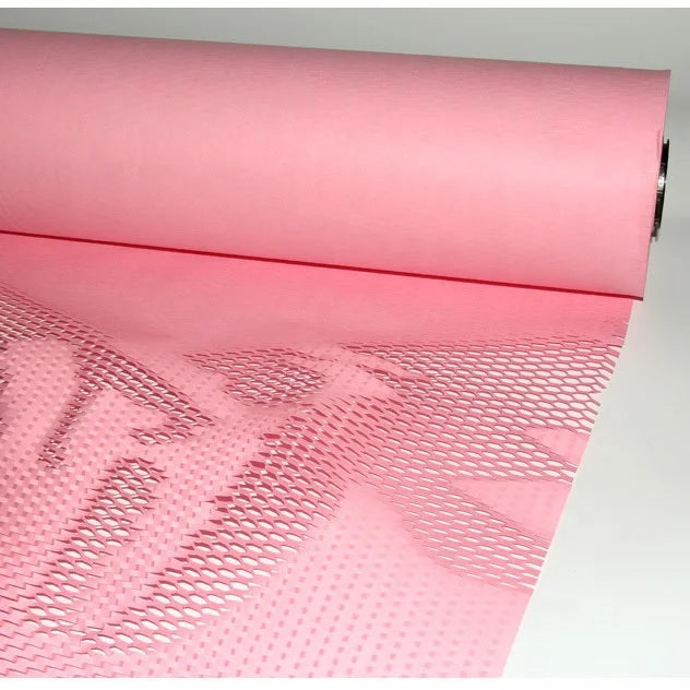 W30cmxL100m Retail Cup Package Retail Eco Friend Biodegradable Kraft Paper Anti-vibration Pink Honeycomb Glasses Wrapping Paper