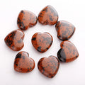 DIY 30mm Heart Shape Natural Stone Mahogany Obsidian Loose Handmade Smooth Healing Crystal Gemstone Decoration 3cm