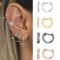 Classic Huggie Hoop Earrings 925 Sterling Silver Hinged Micro Pave CZ Circle Zircon Multi-Color Gold Rose Gold Plated Women Gift MegaBDM