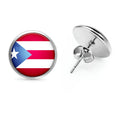 Manufacturer 233 World Countries Flag Design Earrings Ladies Girls Crystal Dome Cabochon Stud Earrings
