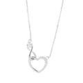 Elegant Beauty Delicate Cubic Zirconia Love Heart Choker Infinity Jewelry S925 Sterling Silver Necklace
