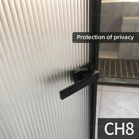 Modern PET Reeded Glass Looking Frosted Surface Water-proof Decorative Self-adhesive Window Tint Film for Home Office Privacy