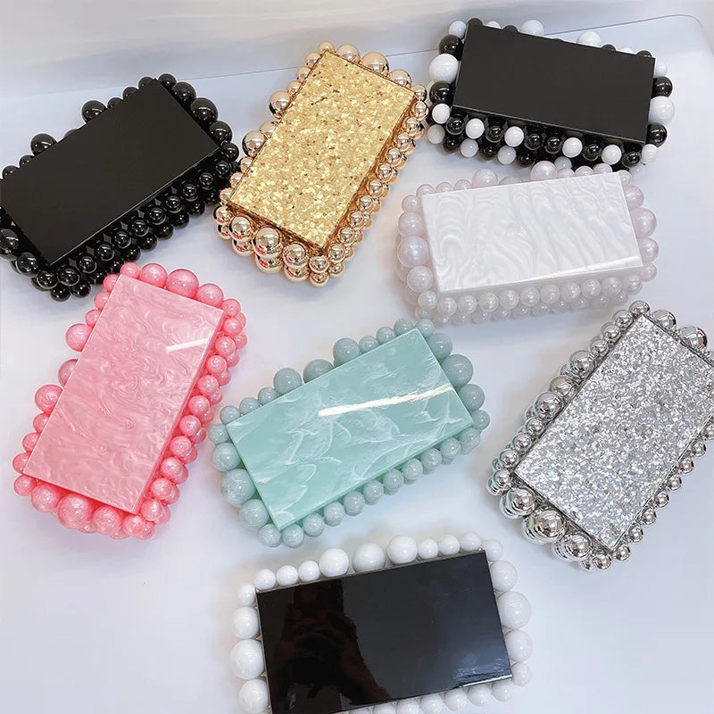 Hot Selling Ladies Crossbody Wedding Evening Bags Geometric Pattern Acrylic Shoulder Purse PVC Fashion Classic Style Wholesale
