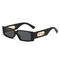 Retro Personality Candy Color Star INS Street Shot Ladies Square Polygon Metal Leopard Shades Rectangle Sun Glasses