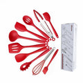 10-Piece Non-Stick Silicone Kitchen Utensils Heat Resistant Baking Tools Including Spoons Ladle Boxed Food Accessories