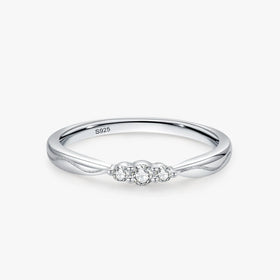 Ailmay Minimalist Design Sparkling Zirconia Finger Ring Real 925 Sterling Silver Female Wedding Statement Fine Silver Jewelry