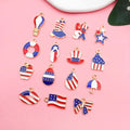 30pcs/bag Enamel Oil Drip America USA US Flag Phone Charms Pendant Alloy Charm Handmade DIY Jewelry Finding Accessories