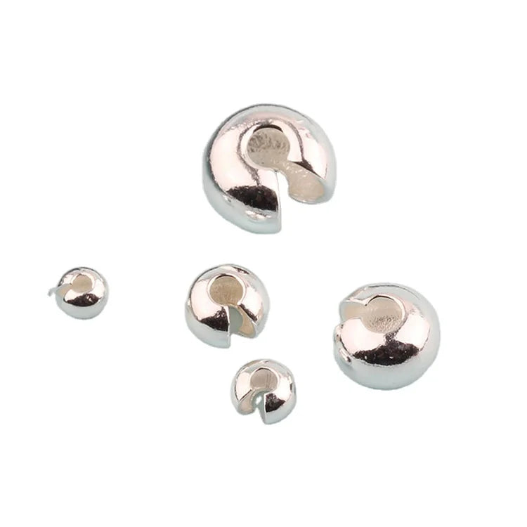 925 Sterling Silver Crimp Bead Cover Jewelry Finding Component for Bracelet and Necklace Making