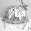 Customized Emboss Leather Cosmetic Gift Drawstring Bag Cream Leather Travel Shopping Gift Jewelry Dust Makeup Pouch